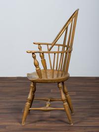 A New England Yellow Painted Bow Back Windsor Armchair