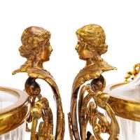 A Pair of Baccarat Gilt Bronze Mounted Glass Urns