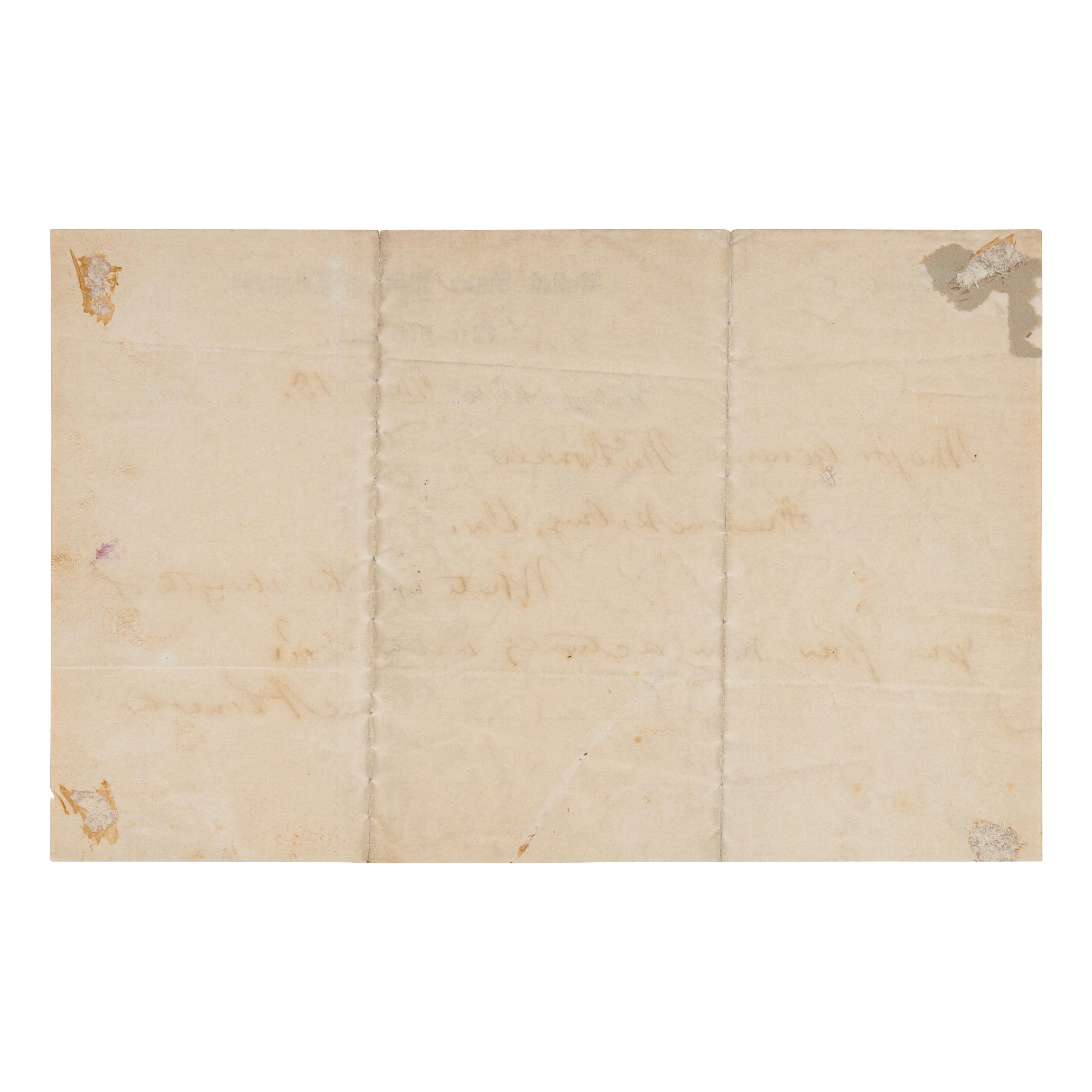 Lincoln, Abraham (1809-1865). Autograph note signed ("A. Lincoln"), to General Irvin McDowell, Washington, D.C., 15 May 1862.