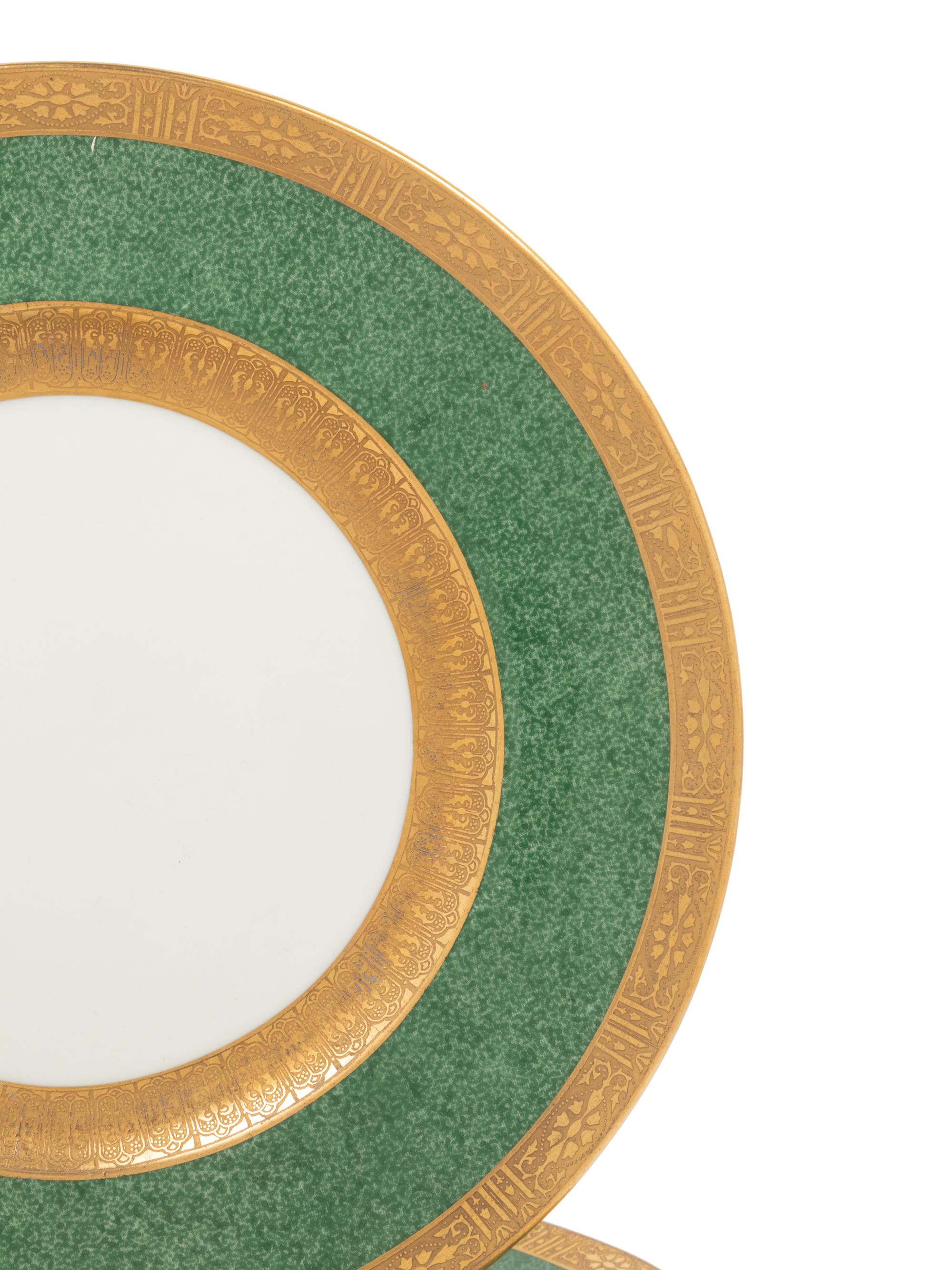 A Set of Twelve Cauldon Porcelain Service Plates Retailed by Tiffany & Co.