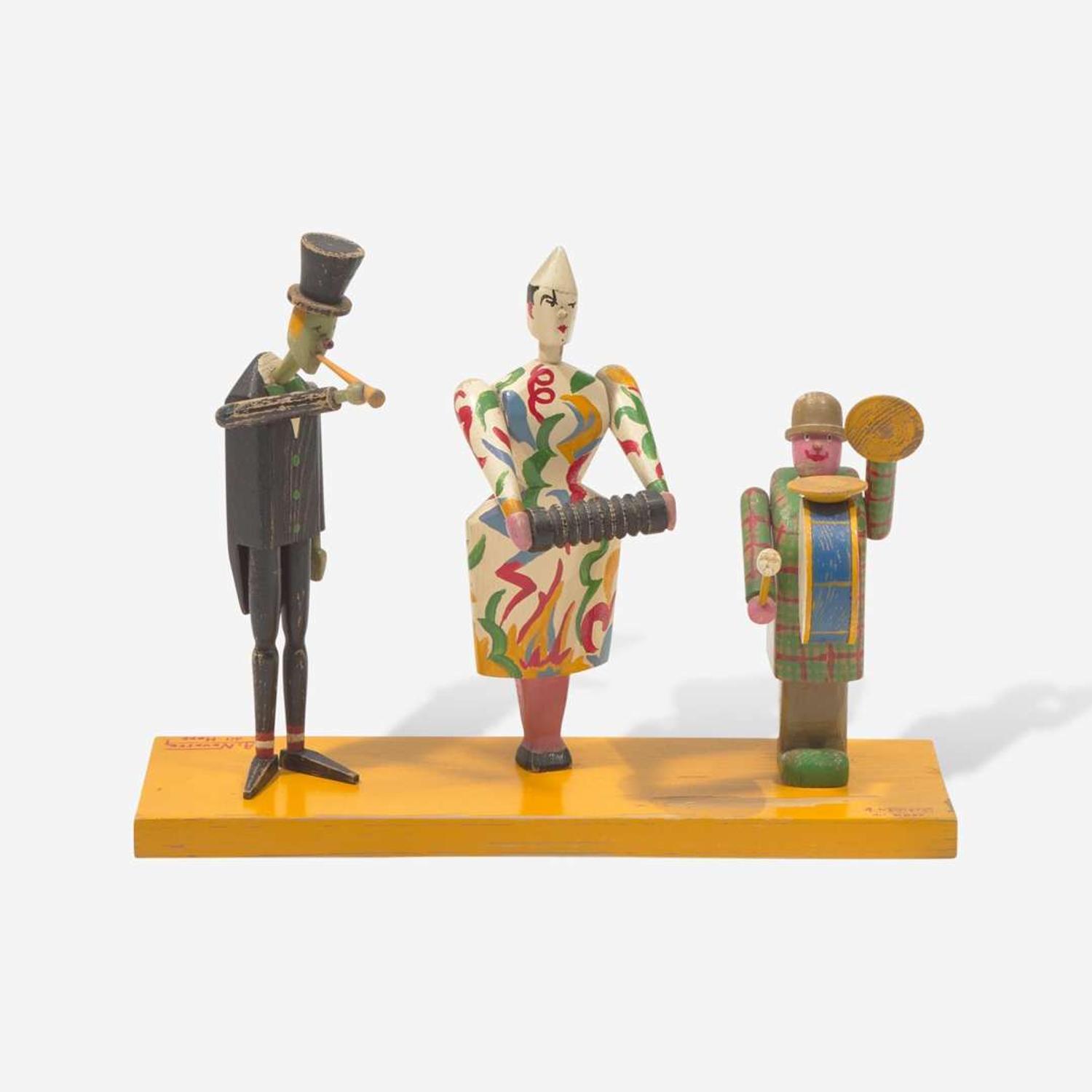 Roger Guit (French, 1899-1978) A Group of Five Carved and Painted Circus Act Dioramas