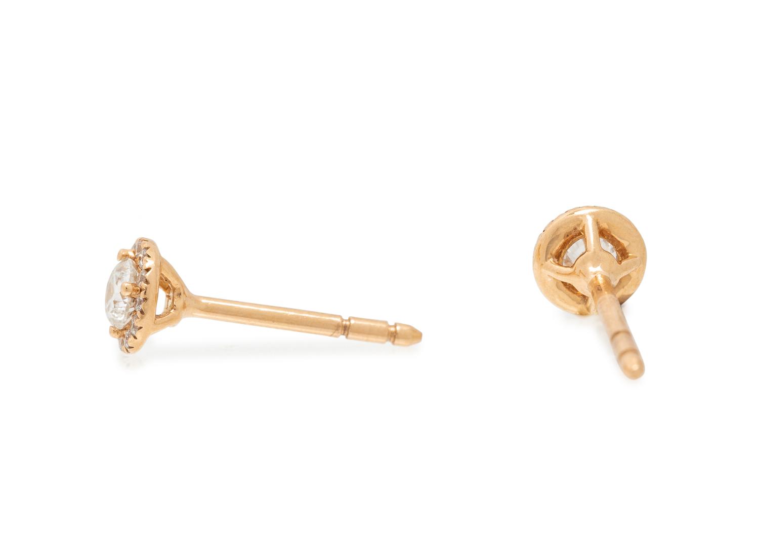 TIFFANY & CO., ROSE GOLD AND DIAMOND 'SOLESTE' STUD EARRINGS