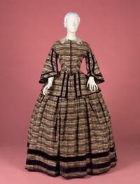 Silk Ikat Print Dress, 1850s