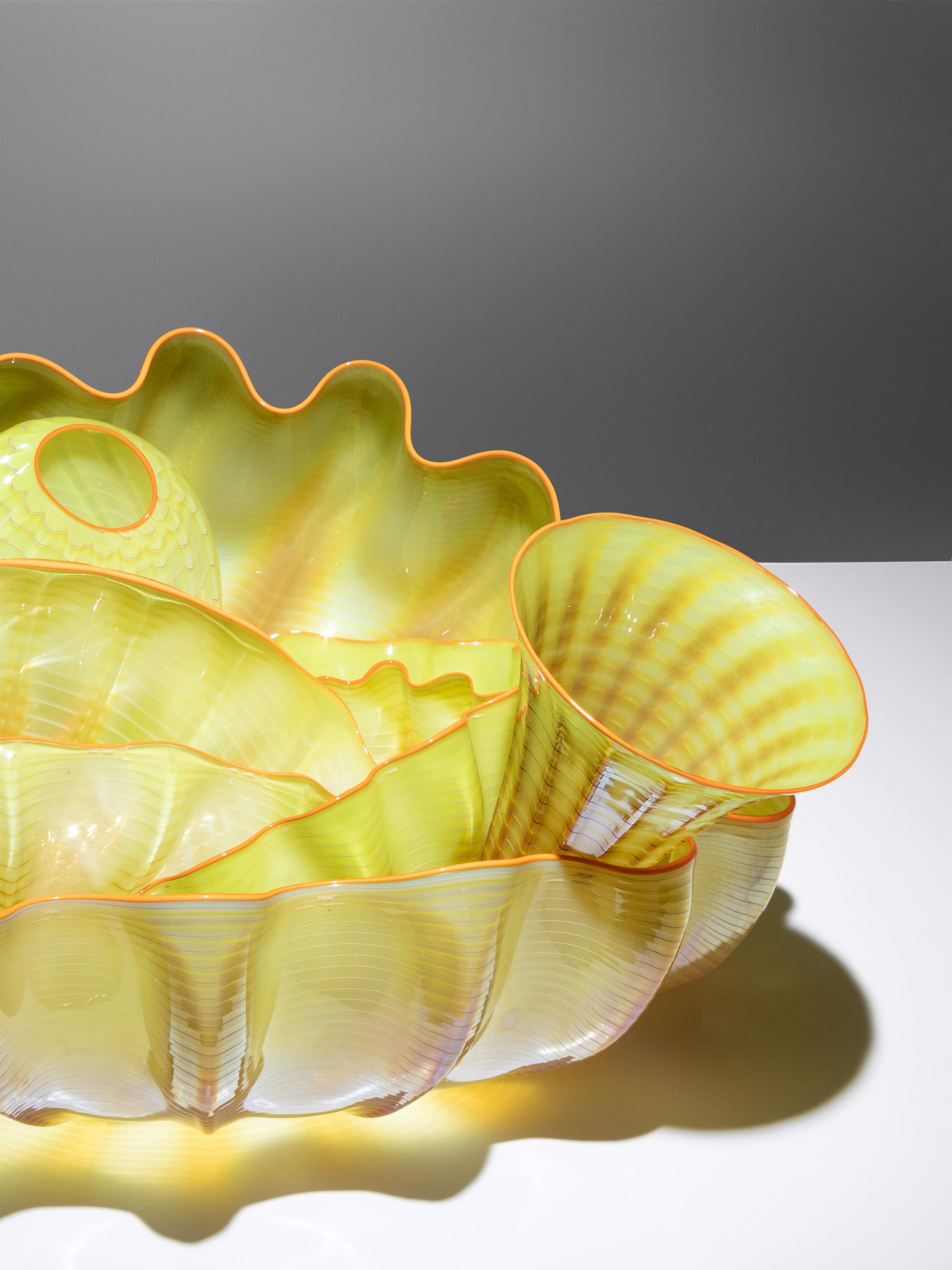 Yellow with Orange Lip Wrap Seaform Six-Piece Set, 2001