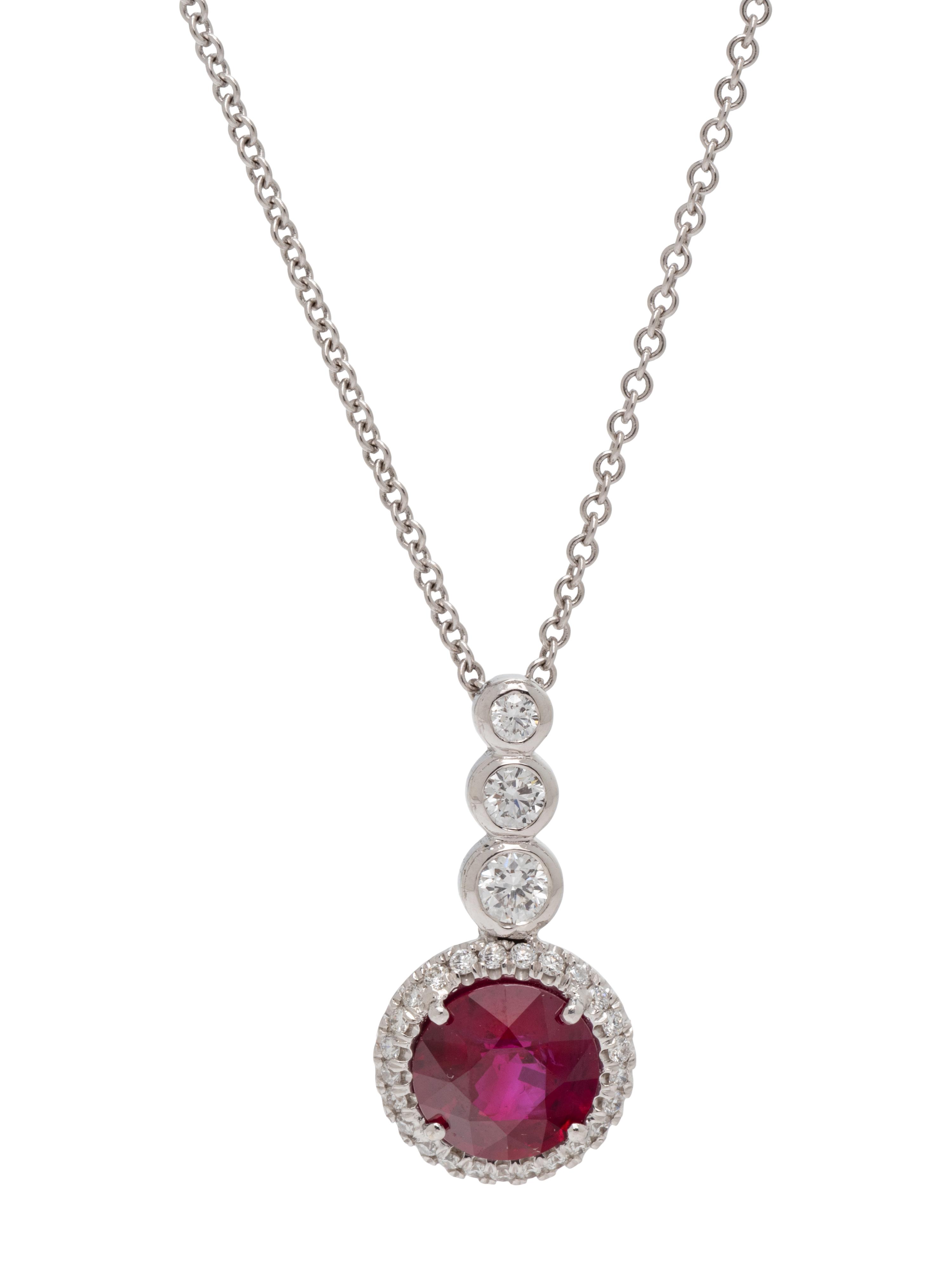 RUBY AND DIAMOND PENDANT/NECKLACE