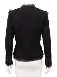 Chanel Wool Jacket with Ruched Chiffon, 1990-2000s