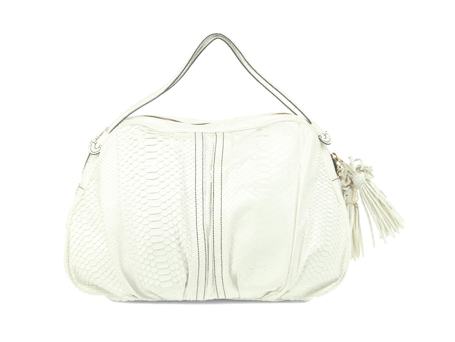 Valentino White Python Tote