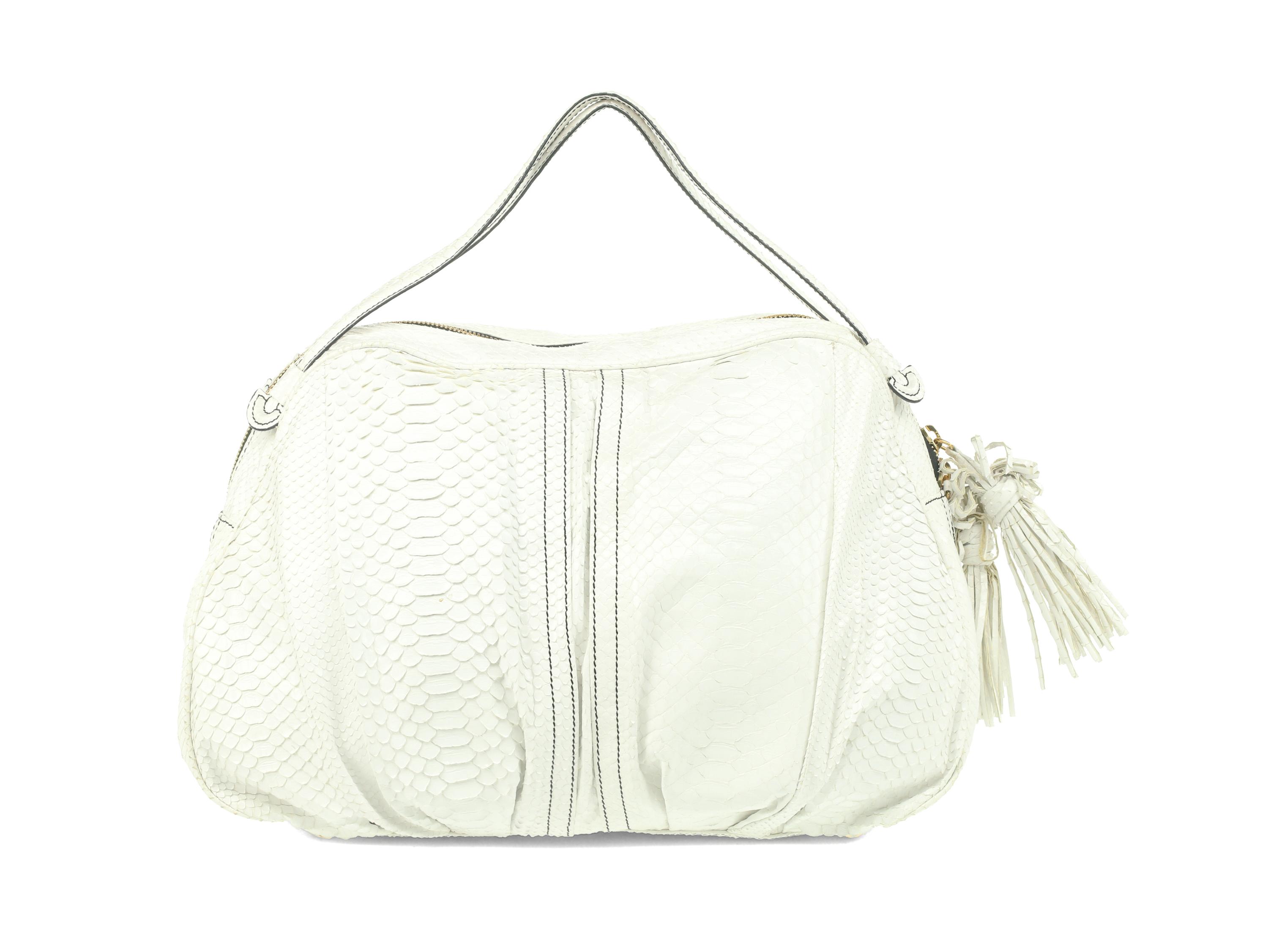 Valentino White Python Tote
