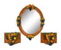 A Set of Italian Painted Terracotta Mirror and Wall Mounts — 20TH CENTURY