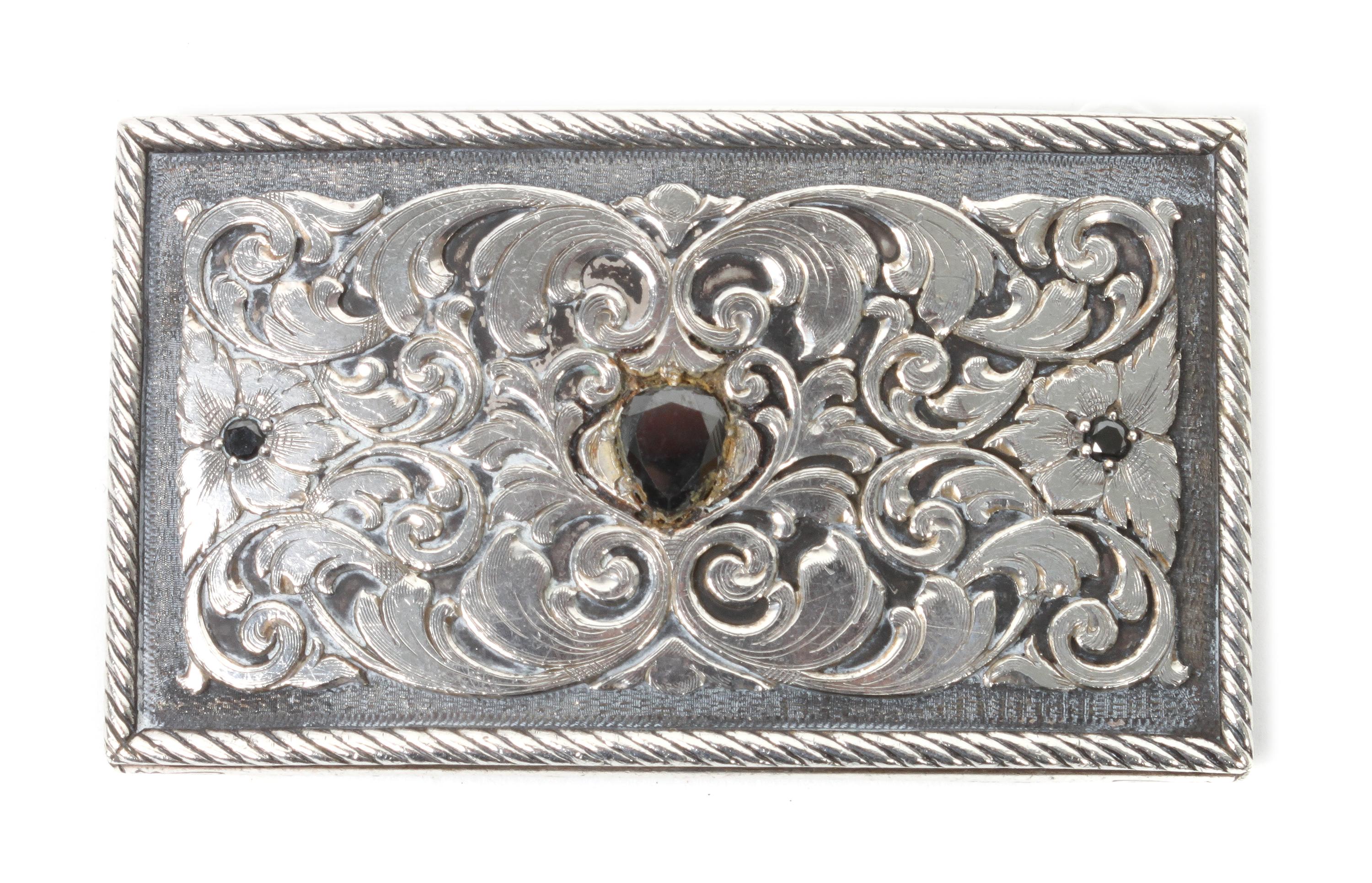 R. Shaezlein & Son, Silver and Black Diamond Buckle