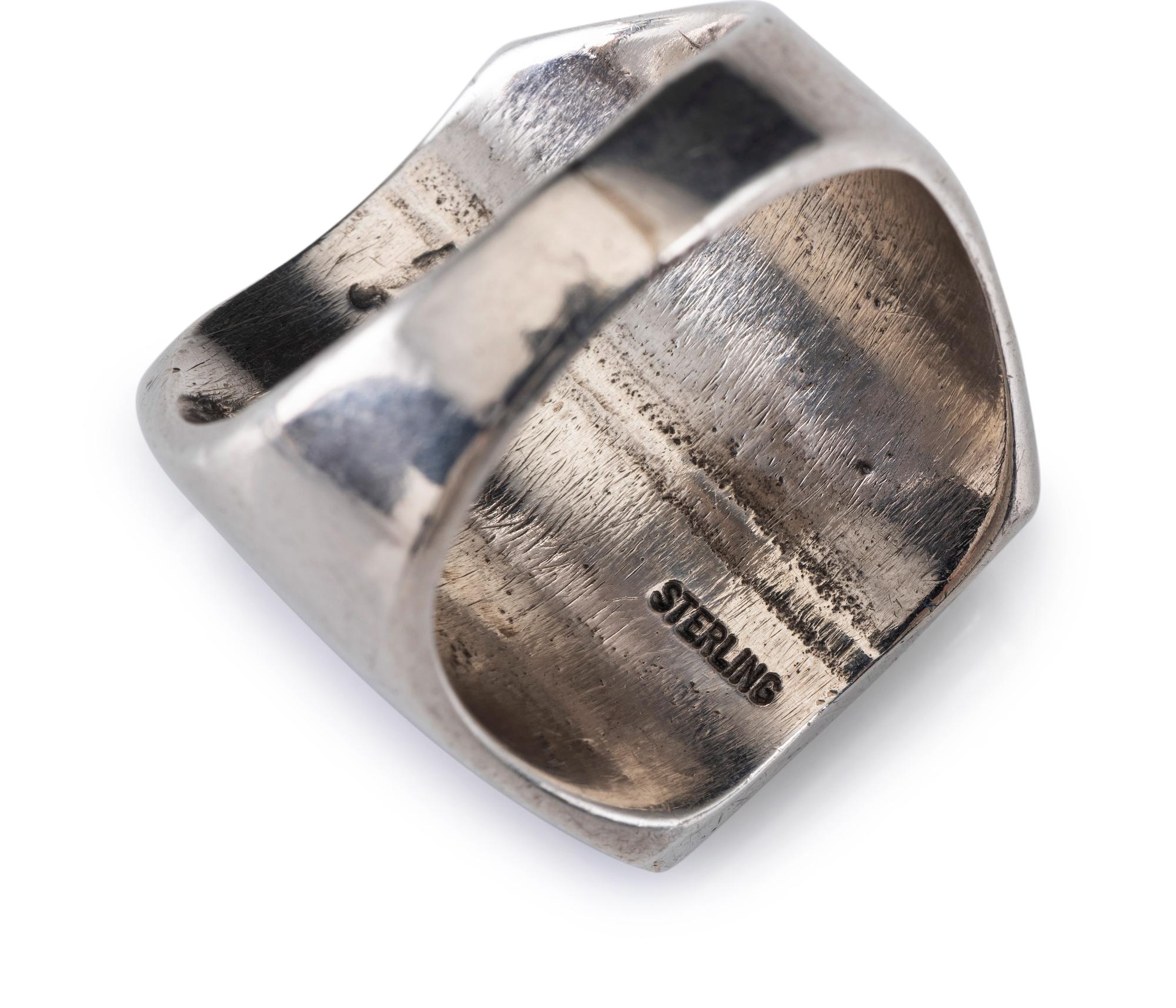 Navajo and Zuni Silver Rings, with Inlay