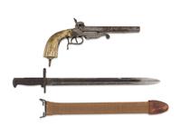 A Belgian Pistol and US M1905 Bayonet
