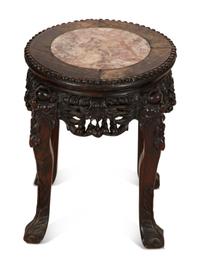 Three Chinese Carved Hardwood Stands — 20th Century