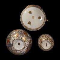 A Satsuma-Type Small Saki Pot, Kinkozan Workshop, a Bowl, Shizan, and a Vase, Signed, Meiji Period