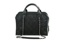 Chan el Deauville Small Tote in Quilted Caviar Leather