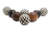 Two Partial Sets of Bocce Balls, Average diameter 5 1/2 inches.