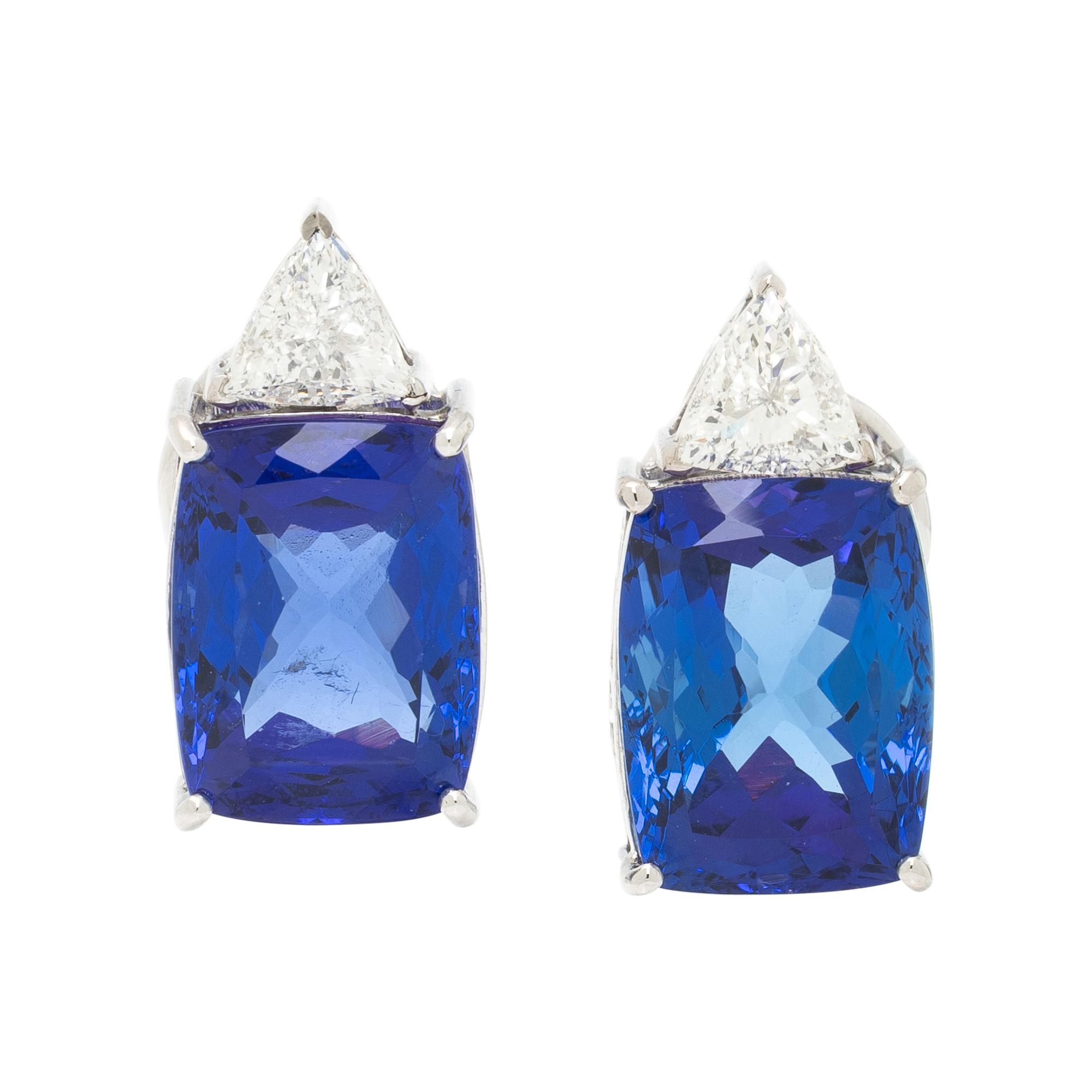 TANZANITE AND DIAMOND EARRINGS