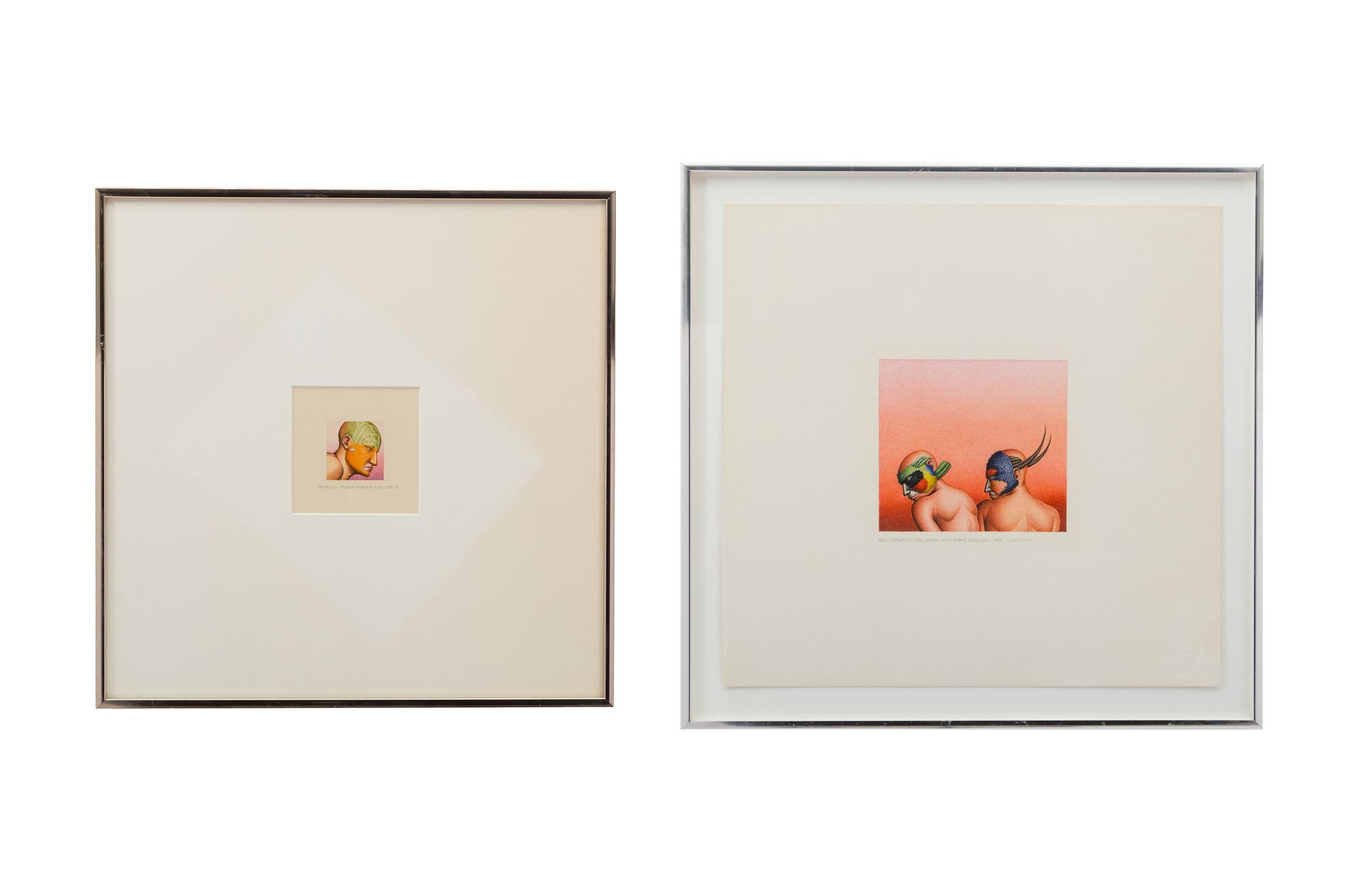 Pataecus Fronto Marchio, 1977 and Red-Throated Bee-Eater and Barn Swallow , 1978 (a pair of works)