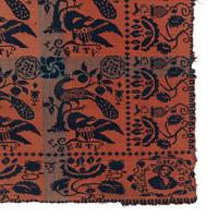 A Jacquard Woven Cotton and Wool Coverlet