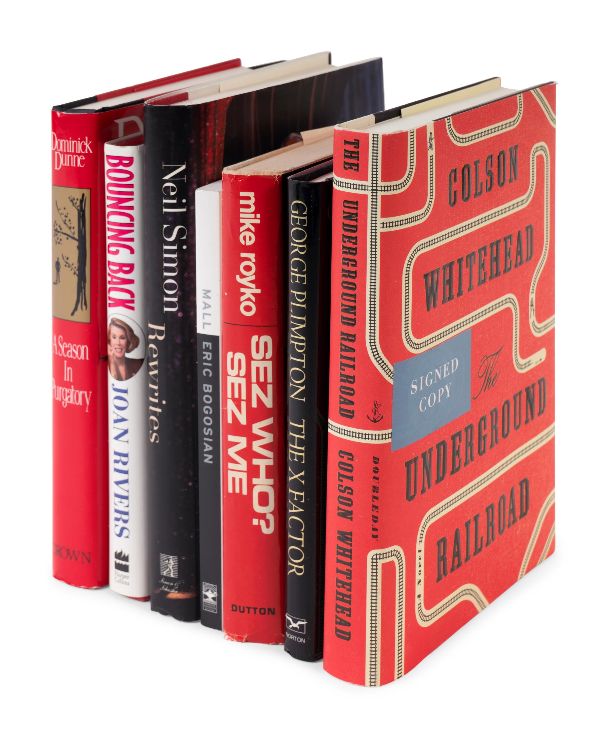 (Books) A group of 8 autographed books by writers, authors, and directors, comprising: