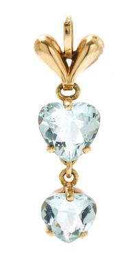 A 14 Karat Yellow Gold and Aquamarine Pendant, 3.00 dwts.