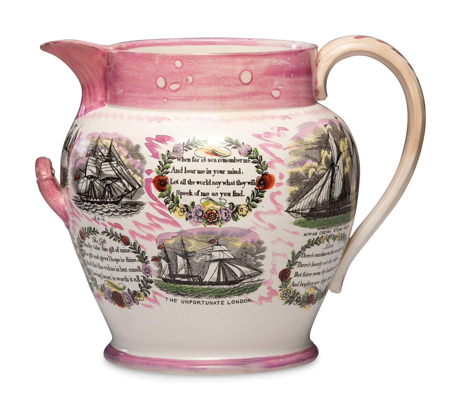 An Unusually Large Lug-Handled Sunderland Lustreware Jug