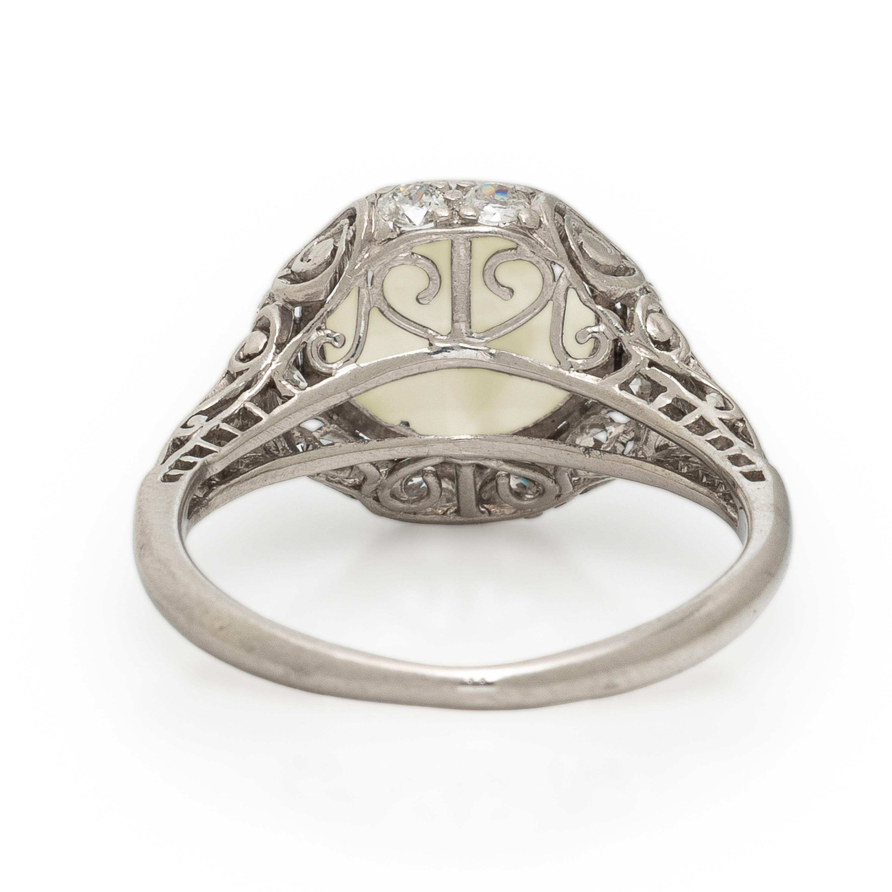 Yellow Diamond, Diamond, and Platinum Ring