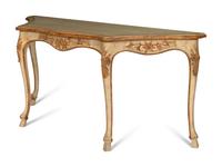 An Italian Rococo Style Cream-Painted Console Table