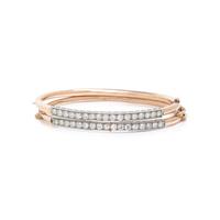 A PAIR OF ROSE GOLD AND DIAMOND BANGLE BRACELETS