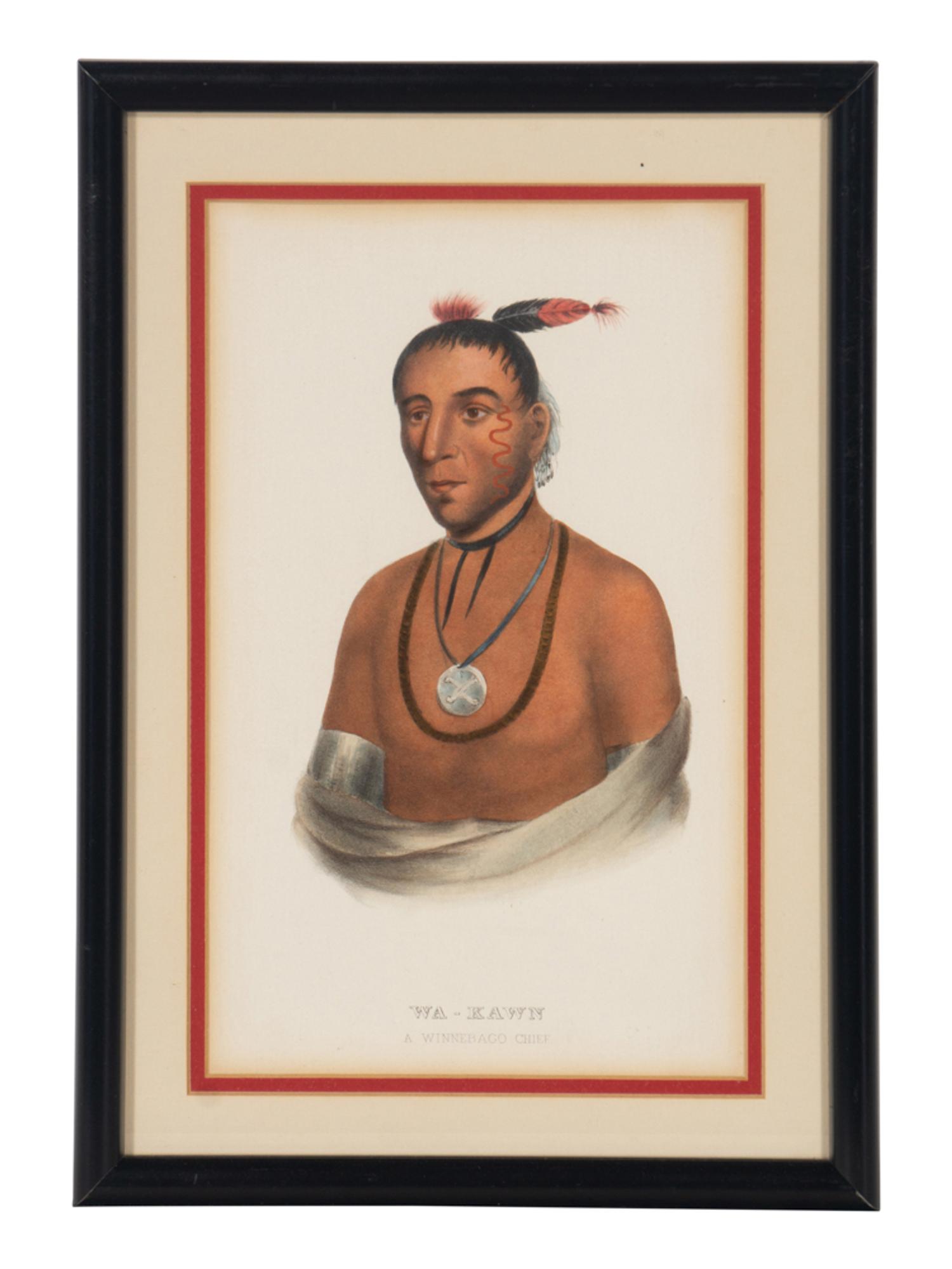 A Group of Five McKenney & Hall and George Catlin Prints