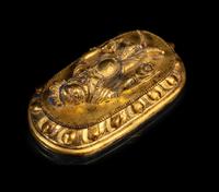 A Sino-Tibetan Gilt Bronze Mahakala