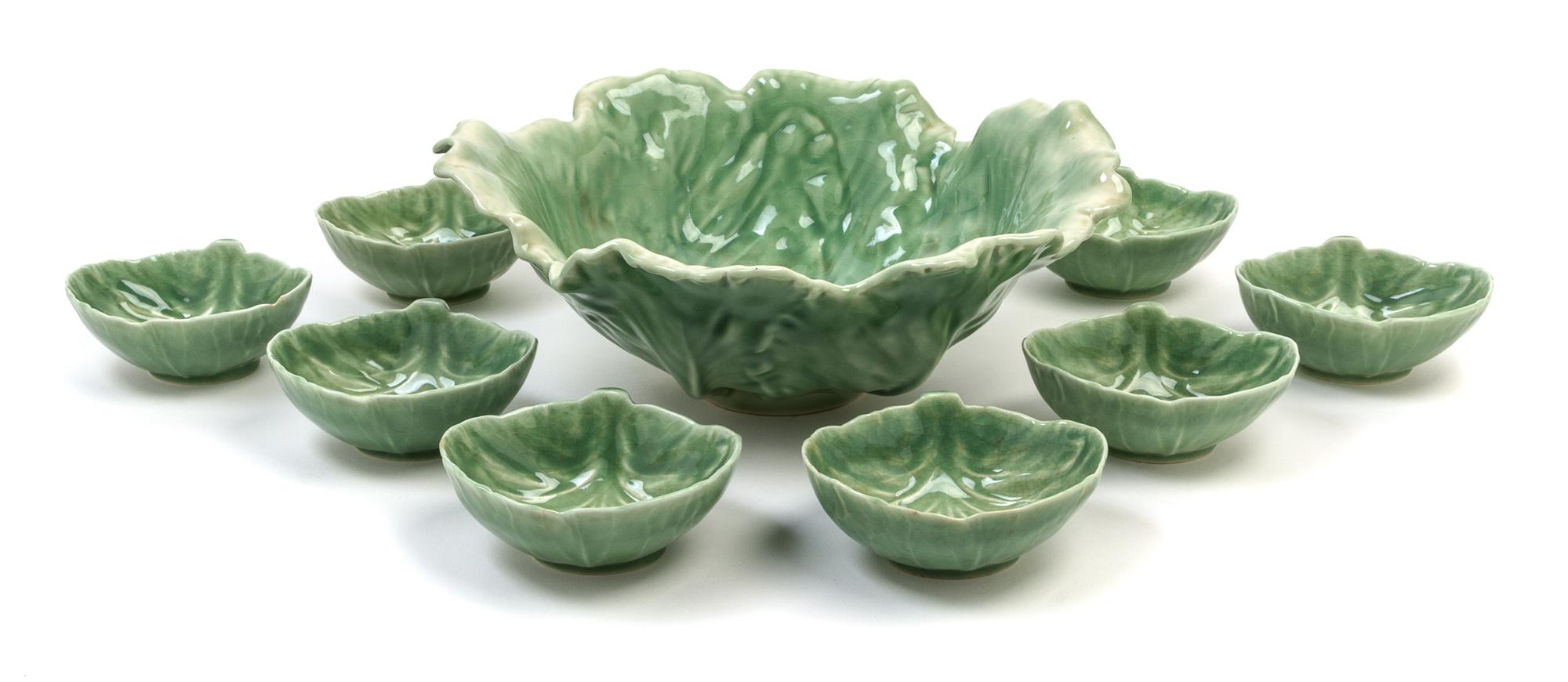 An Assembled Rookwood Production Salad Set Diameter of first 13 1/2 inches. — 1948 AND 1949