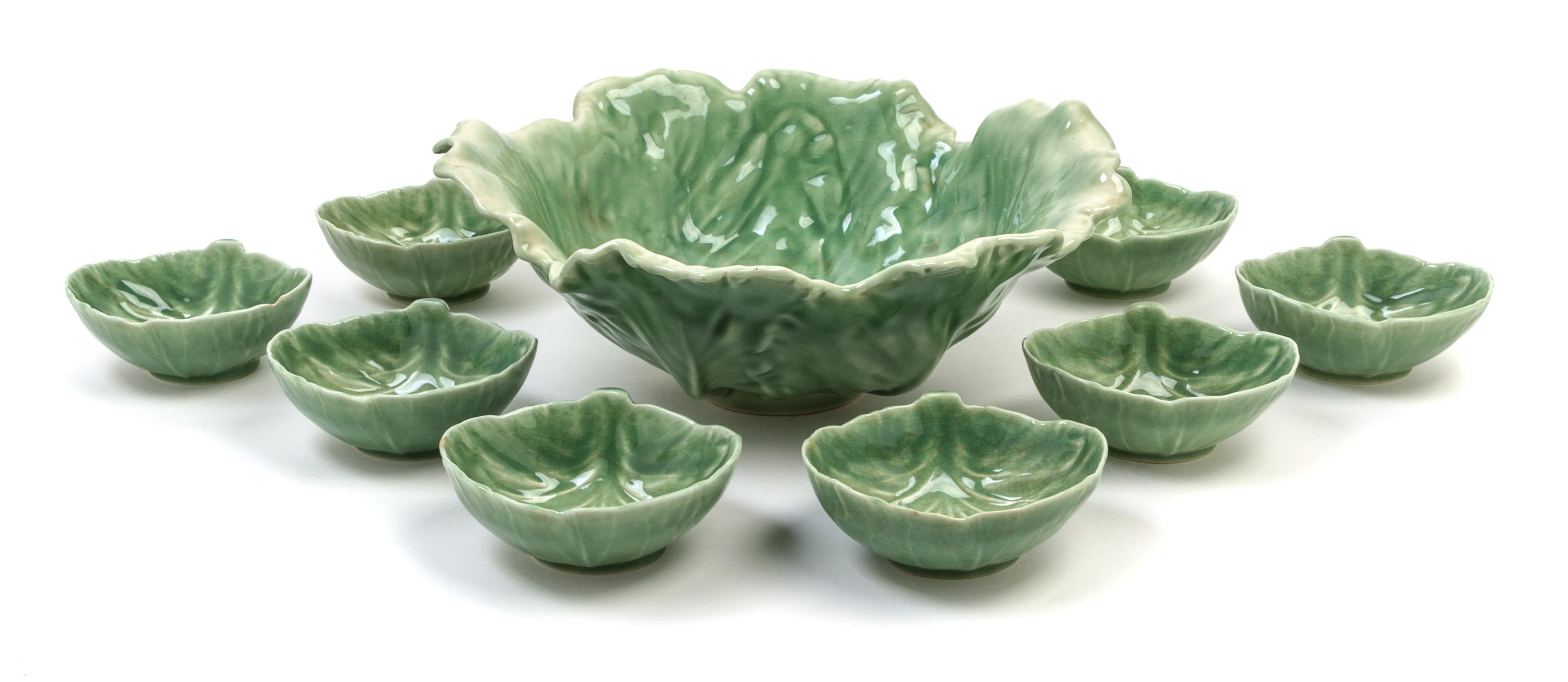 An Assembled Rookwood Production Salad Set Diameter of first 13 1/2 inches. — 1948 AND 1949