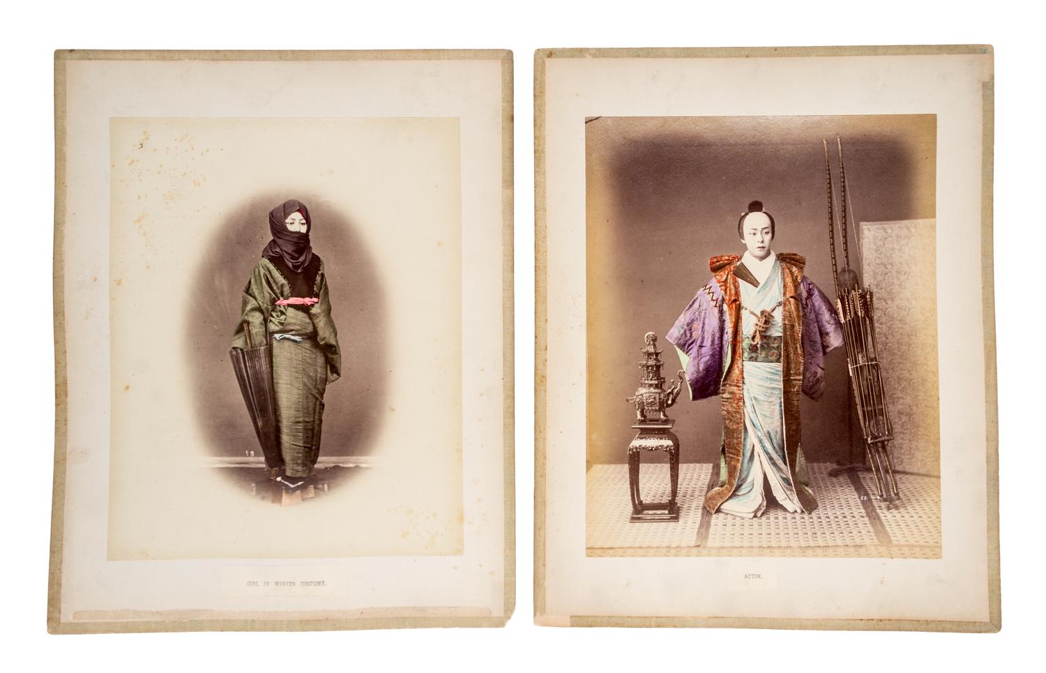 (ASIAN) Album of colorized photographic prints of late 19th-century Japan
