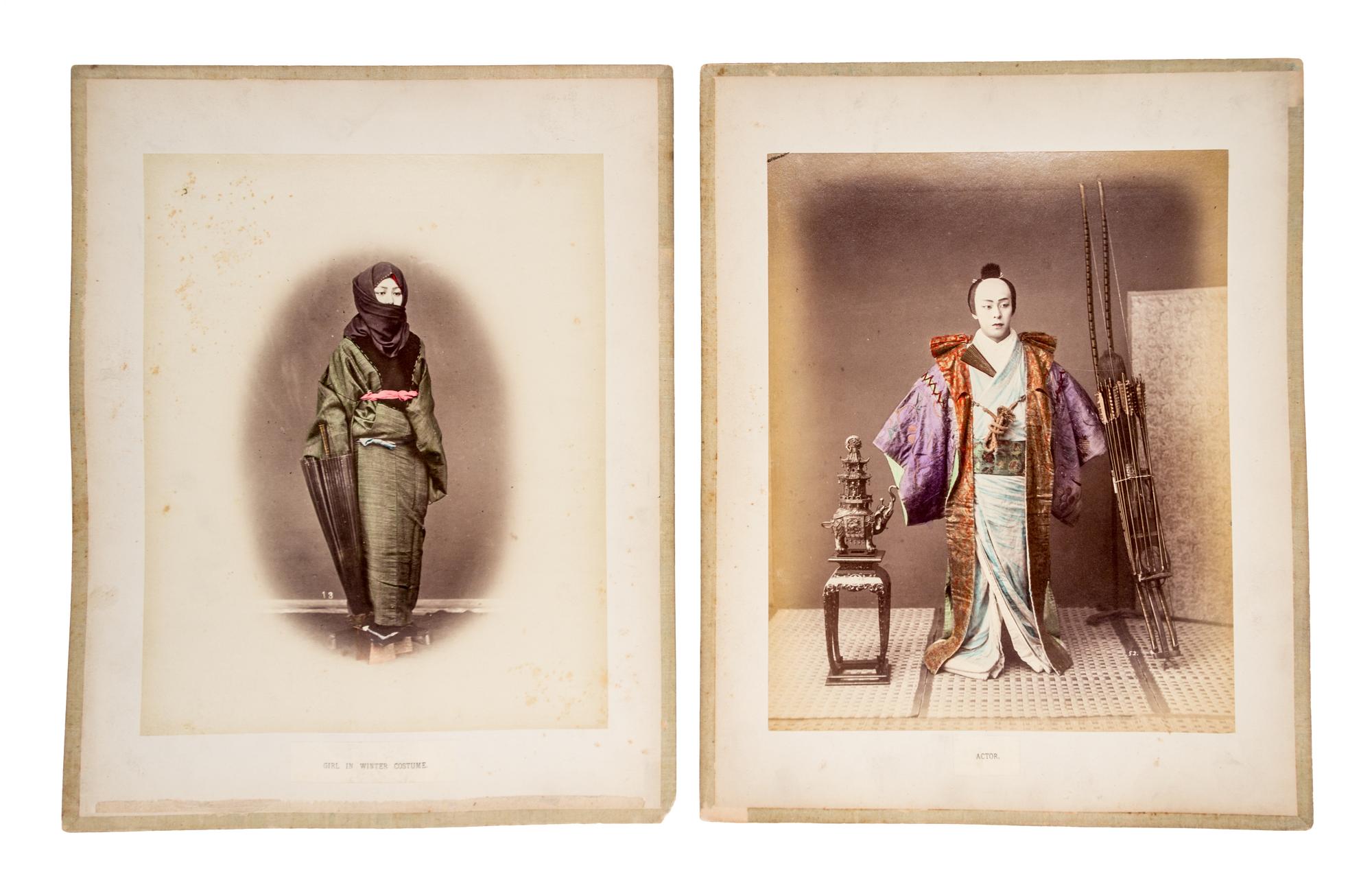 (ASIAN) Album of colorized photographic prints of late 19th-century Japan
