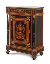 A Napoleon III Style Parcel Ebonized and Marquetry Meuble d'Appui
