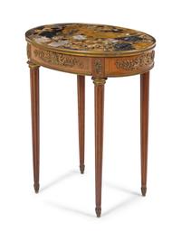 A Louis XVI Style Gilt Metal Mounted Side Table