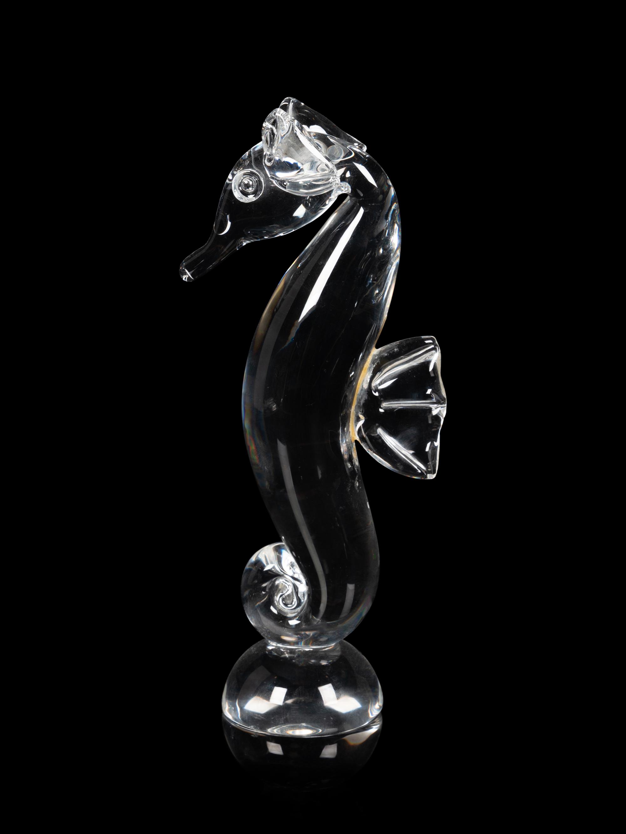 A Steuben Glass Seahorse Figure