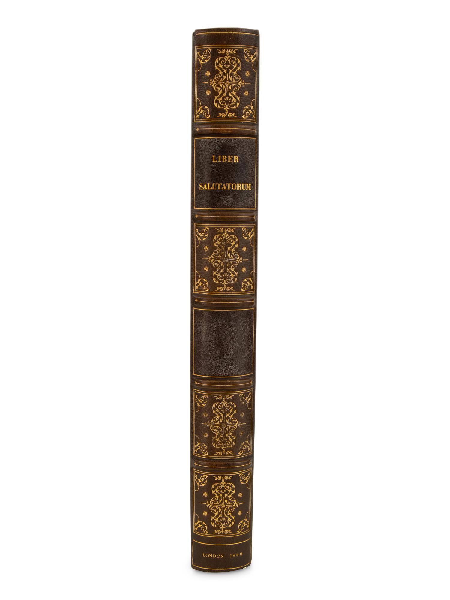 An Extra-Large Folio Fine Gilt Tooled Leather Bound Blank Book