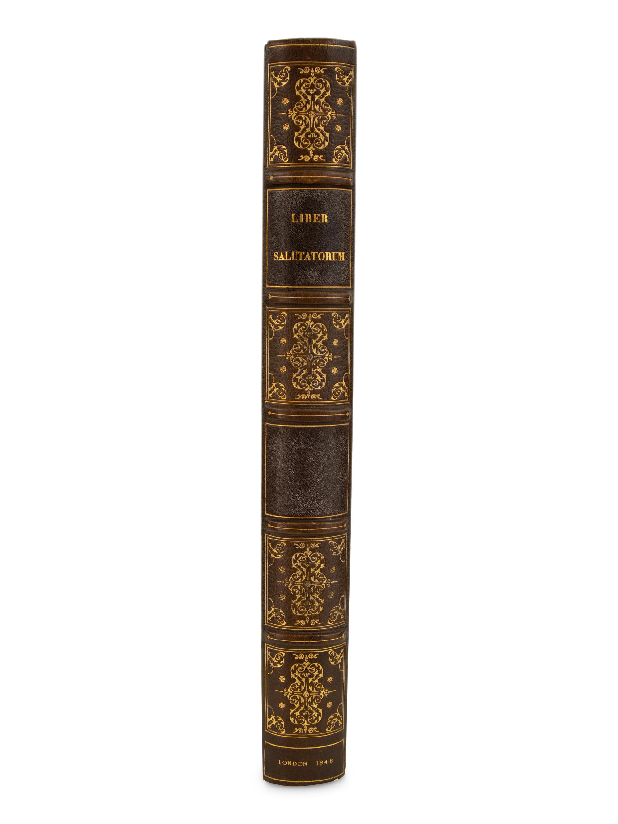 An Extra-Large Folio Fine Gilt Tooled Leather Bound Blank Book
