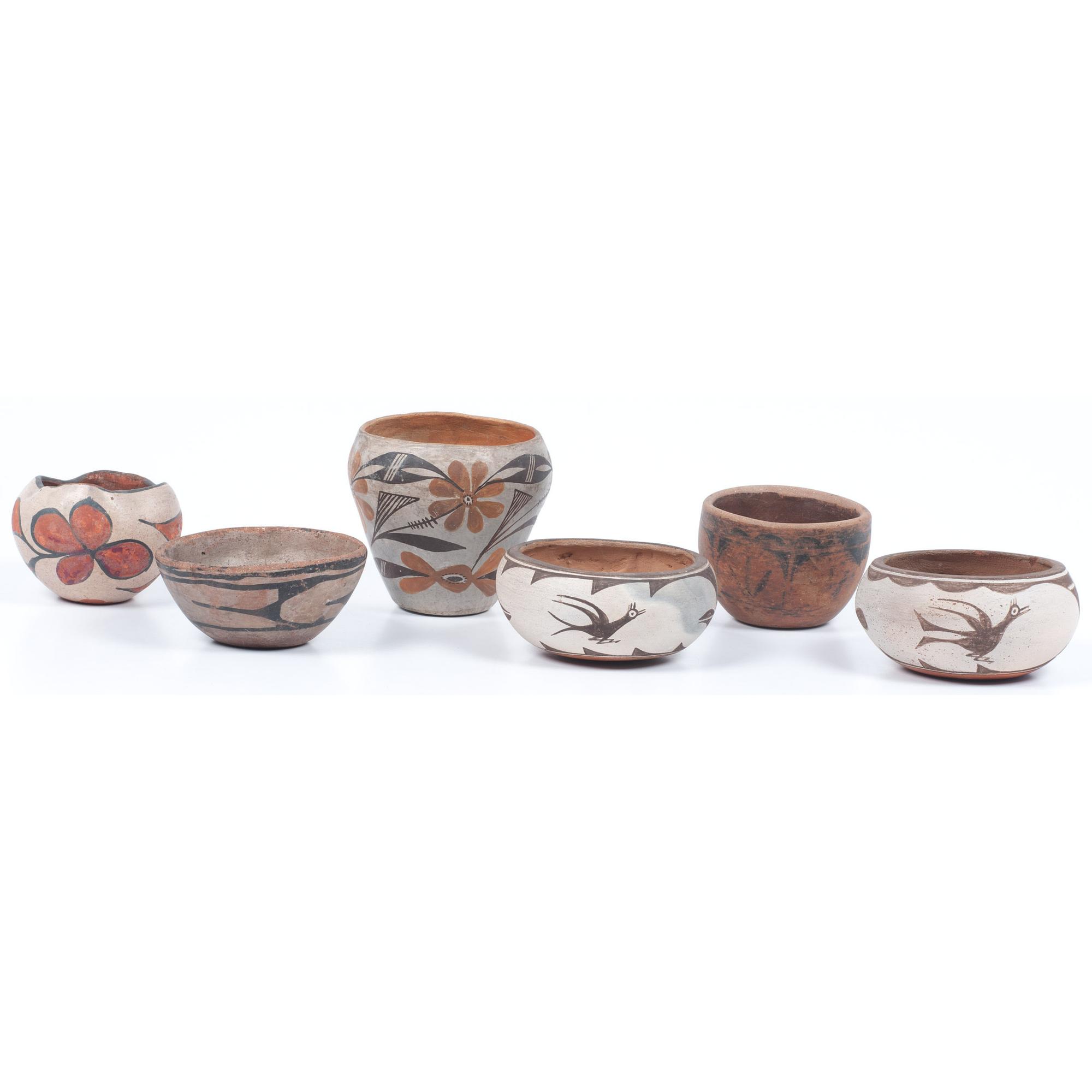 Collection of Zia, Acoma, and Kewa Miniature Pottery