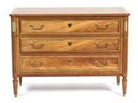 A Louis Philippe Style Walnut Commode Height 41 x width 45 inches. — 20TH CENTURY