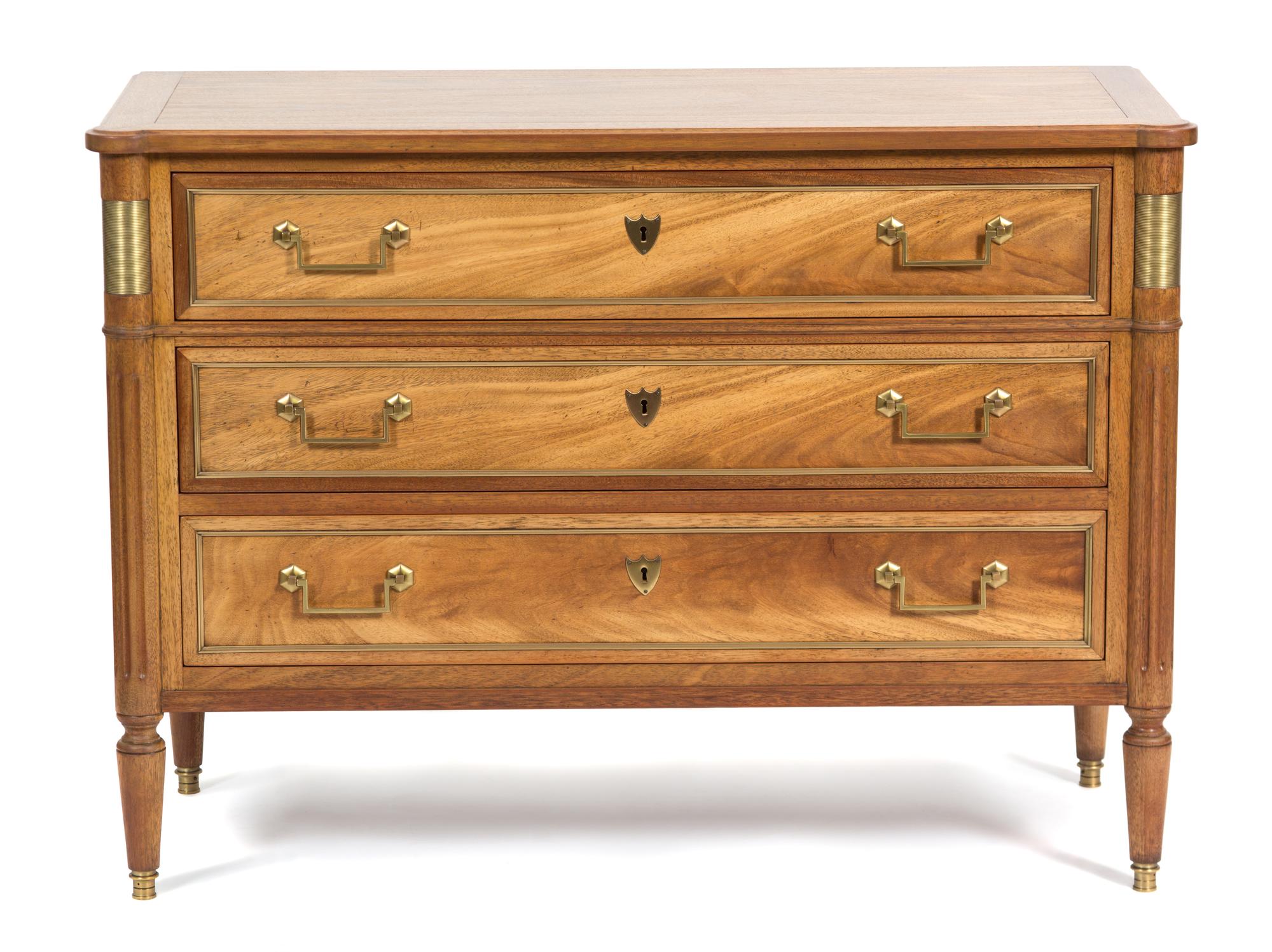 A Louis Philippe Style Walnut Commode Height 41 x width 45 inches. — 20TH CENTURY