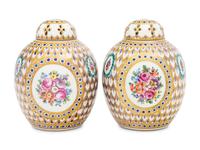 A Pair of Dresden Porcelain Covered Jars