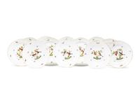 A Set of Fourteen Herend Rothschild Bird Porcelain Dinner Plates