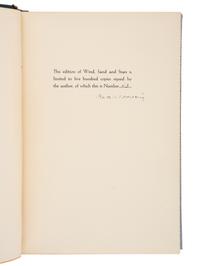SAINT-EXUPERY, Antoine de (1900-1944). Wind, Sand and Stars . New York: Reynal & Hitchcock, 1939.