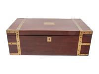 A Regency Brass-Inlaid Mahogany Writing and Reading Slope