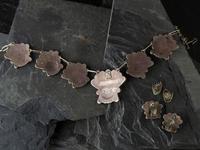 Zuni Mosaic Inlay Sunface Necklace and Clip Earrings, PLUS