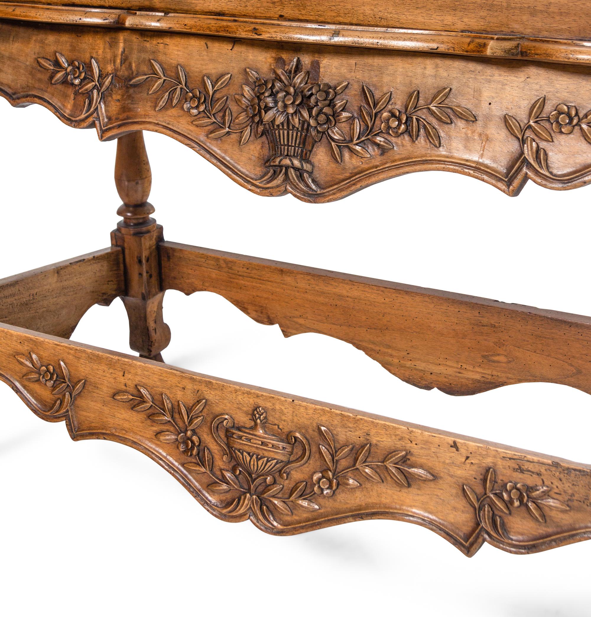 A French Provincial Walnut Panettiere and Dough Box on Stand