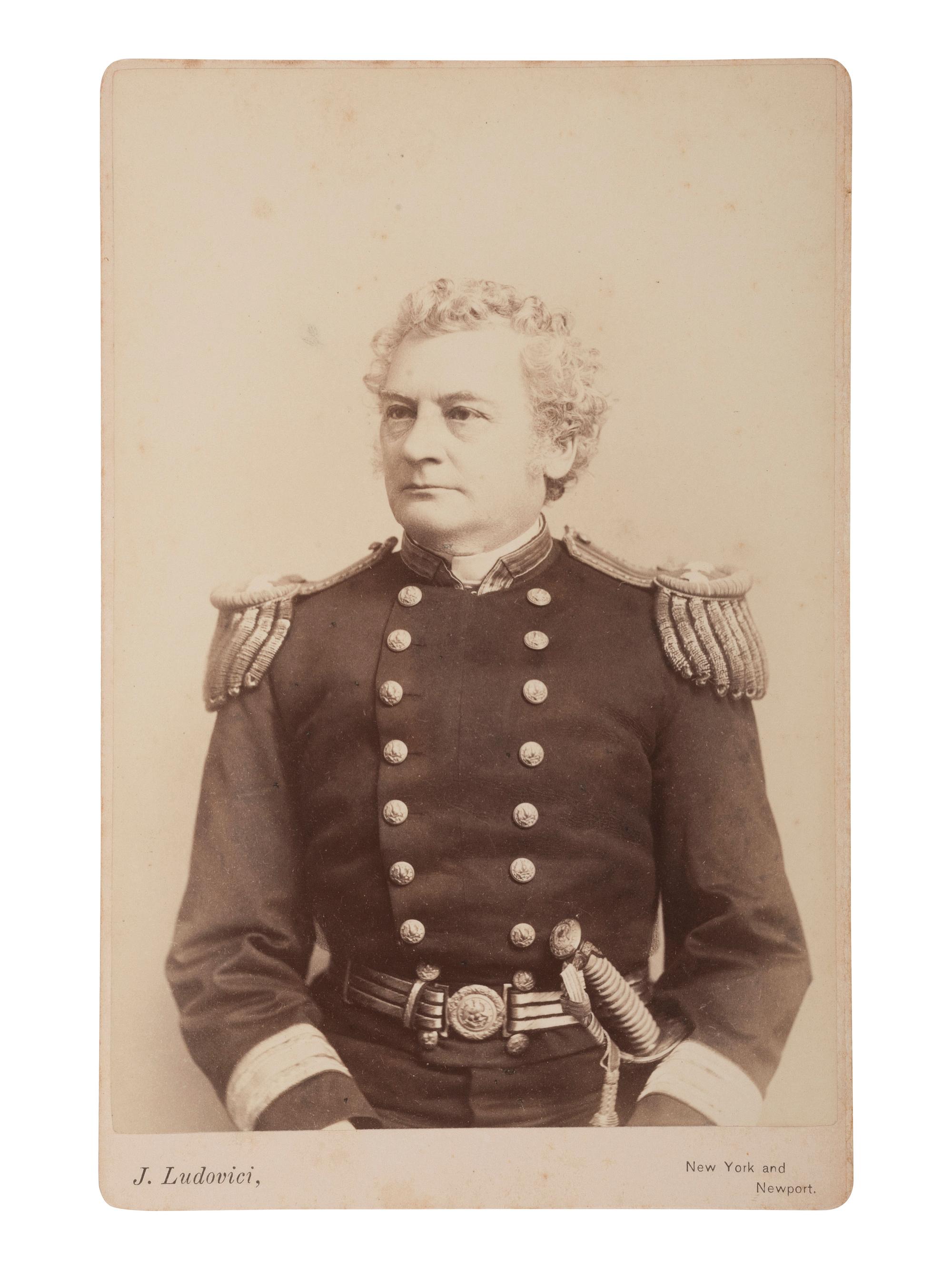 [CIVIL WAR] 12 photos of naval subjects, incl. Goldsborough, Dahlgren, Braine, & French (US Marines)